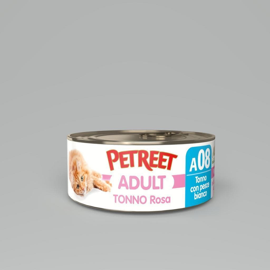 Petreet Nat Tonno Rosa/Pesce Bianco 70gr