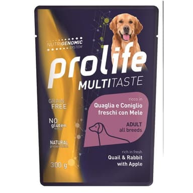Prolife Dog Wet Quaglia/Coniglio/Mele 300