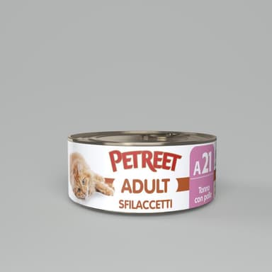 Petreet Nat Sfilaccetti Tonno Rosa/Poll 70gr