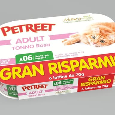 Petreet Nat Tonno Rosa/Fagiolini Mpk 6x70gr