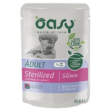 Oasy Cat Wet Bocconcini Adult Sterilized Salmon Busta 85gr