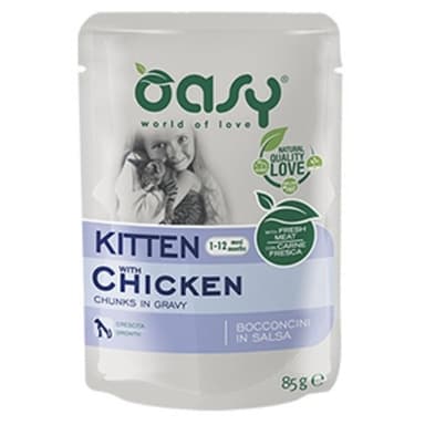 Oasy Cat Wet Bocconcini Kitten Chicken Busta 85gr